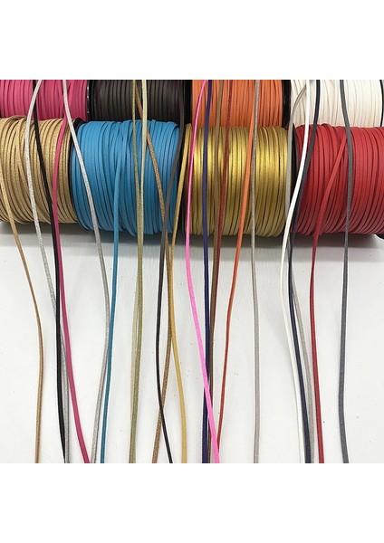 No.10 Tarzı Yeni 5 Yards 3mm Düz Faux Süet Örgülü Deri Dantel Kordon Kore Kadife Deri El Yapımı Iplik Dize Halat Takı Yapımı Için (Yurt Dışından)