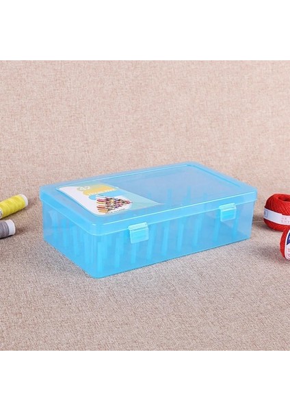 Mavi Stil Dikiş Ipliği Kutusu Witools Büyük Kapasiteli El Sanatları Bobinleri Düzenleme Kutusu Boş Dikme Craft Bobinleri Tepsili Düzenleyici Kutup (Yurt Dışından)