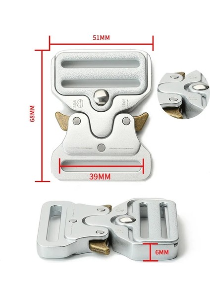 Gümüş-J Tarzı 39MM-2 Adet mm Alaşım Hızlı Yan Serbest Bırakma Tokası Erkek Açık Taktik Kemer Tokaları Kafa Dıy Elbise Dokuma Kayış Açık Havada Aksesuar (Yurt Dışından)