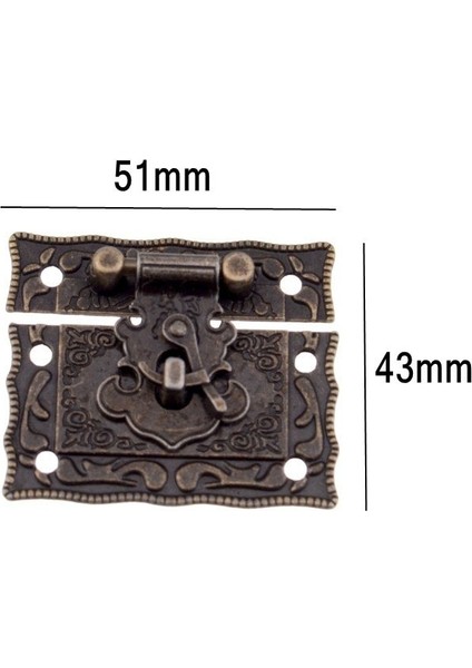 No.11 Stili 1 Takım Antik Pirinç Ahşap Kasa Çile Vintage Stil Dekoratif Mücevher Hediye Kutusu Bavul Çile Mandalı Kanca Mobilya Toka Toka Kilidi (Yurt Dışından)