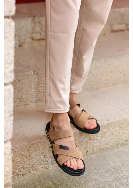 Hakiki Deri Cırt Cırtlı Sandalet Erkekler İçin Ortopedik ve Rahat Kullanım modelleri