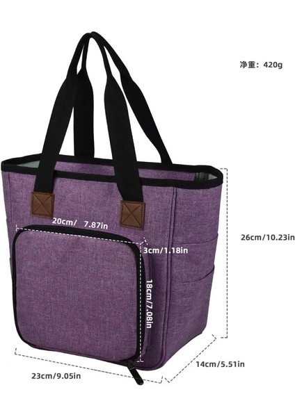 Bej Tarzı Örgü Saklama Çantası Iplik Yün Tote Çanta Tığ Kanca Örgü Iğneleri Craft Iplik Çanta Dikiş Araçları Aksesuarları Organizatör Kılıf (Yurt Dışından) modelleri