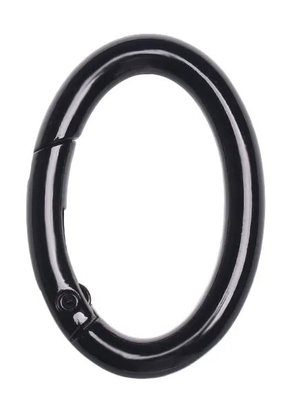 Siyah Stil 3,8 cm 2 Adet Çinko Alaşımlı Kaplama Kapı Yaylı Oval Halka Tokalar Klipler Karabina Çantalar Çanta Oval Itme Tetik Yaylı Kancalar Karabinalar (Yurt Dışından)