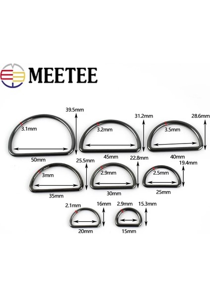 Silahsiyah Stil 35 mm Meetee mm Metal Dee D Halka Toka Dokuma Sırt Çantası Ayakkabı Ayar Tokaları Askı Pet Yaka Dikiş Aksesuarları (Yurt Dışından) fırsatları