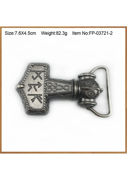 FP-03721-2 Stili Buckleclub Mjolnir Thorshammer Vıkıng Kemer Tokası Kot Hediye Müzik Kemer Tokası Fp Kalaylı F (Yurt Dışından)