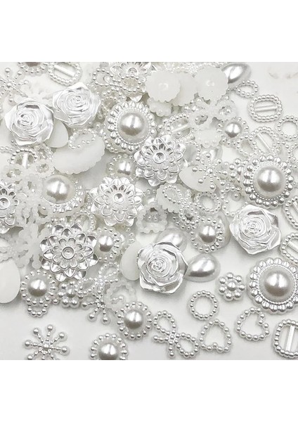 Kırmızı Stil Beyaz Abs Reçine Yarım Yuvarlak Çiçek Yay Alien Inciler Sanat Flatback Olmayan Düzeltme Rhinestones Inci Ayakkabı Boncuk Dıy Telefon (Yurt Dışından)