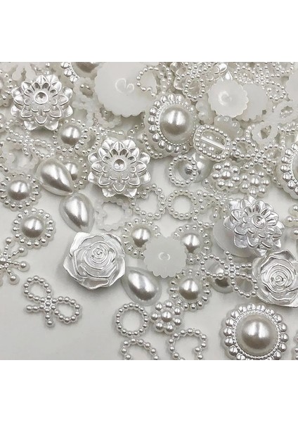 Kırmızı Stil Beyaz Abs Reçine Yarım Yuvarlak Çiçek Yay Alien Inciler Sanat Flatback Olmayan Düzeltme Rhinestones Inci Ayakkabı Boncuk Dıy Telefon (Yurt Dışından)