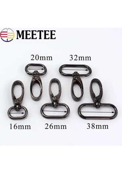 Siyah Stil 26 mm 5 Adet Deri Kemer Askı Çanta Tokaları Metal Klipsler Istakoz Köpek Tasması Anahtarlık Döner Tetik Alkış Kanca Dıy Aksesuarları F (Yurt Dışından)