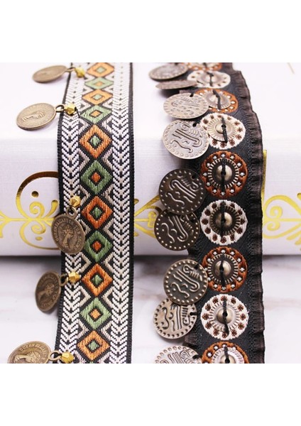 30 mm Genişlik Stili 1 Yard Vintage Etnik Nakış Dantel Şerit Püskül Fringe Trim Metal Charms Dıy Dikiş Konfeksiyon Ayakkabı Çanta Malzemeleri Aksesuar (Yurt Dışından)