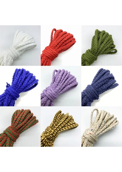 No.4 Tarzı 5 Yards 5mm Pamuk Halat Dekoratif Bükülmüş Örgülü Kordon Halat El Yapımı Dekorasyon Için Dıy Kordon Ficelles Couleurs Iplik Kordon (Yurt Dışından) fiyatları