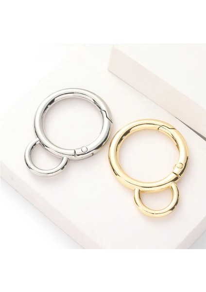 10 Gümüş 10 Altın Stili 28MM mm Yaylı Toka Metal Açık Halka Bagaj Aksesuarları Peluş Top Kolye Anahtarlık Çanta Kemer Kayışı Toka Köpek Zinciri Çıtçıt (Yurt Dışından) modelleri