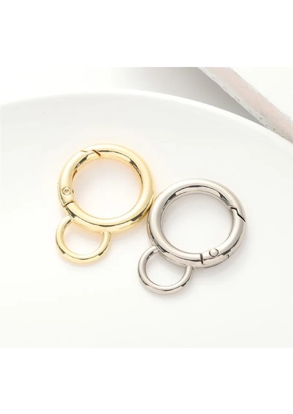 10 Gümüş 10 Altın Stili 28MM mm Yaylı Toka Metal Açık Halka Bagaj Aksesuarları Peluş Top Kolye Anahtarlık Çanta Kemer Kayışı Toka Köpek Zinciri Çıtçıt (Yurt Dışından) fırsatları