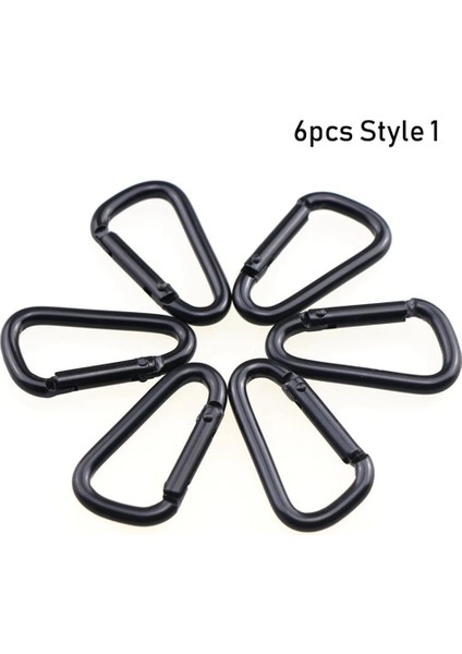 6 Adet Stil 1 Stil Arabiner Anahtarlık Kanca Kilit Toka Yapış Klip Alüminyum Balıkçılık Aracı Açık Karabina Dağcılık Kanca Tırmanma Düğmesi (Yurt Dışından)
