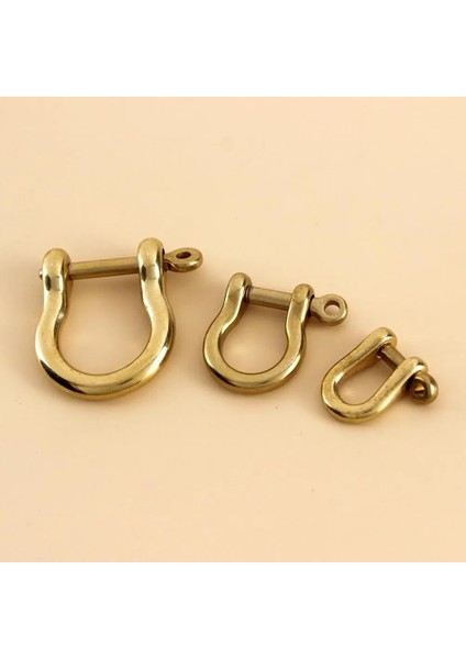 9 mm Tarzı Katı Pirinç Karabina D Yay Köstek Fob Anahtarlık Anahtarlık Kanca Vidalı Bağlantı Konnektör Tokası (Yurt Dışından)