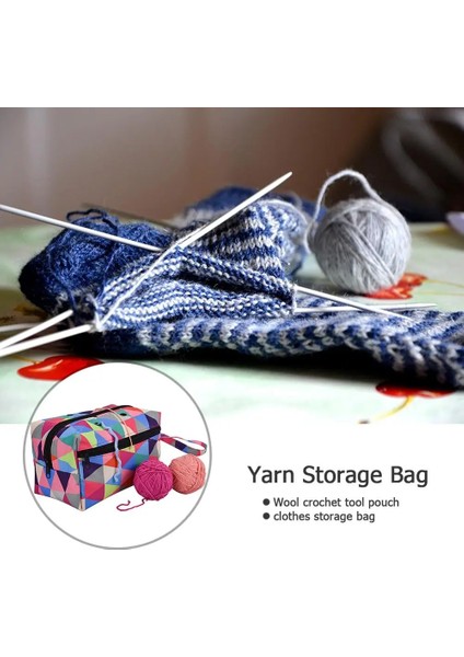 Bir Stil Örgü Ipliği Yuvarlak Tığ Çanta Su Geçirmez Iplik Tığ Örgü Çanta Saklama Sepeti Dıy Craft Organizatör Dikiş Aracı Aksesuarları Çanta (Yurt Dışından) fırsatları