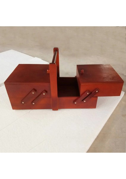 Kırmızı Stil Ahşap Dikiş Kutusu Iplik Veya Dikiş Kiti Ev Dikiş Sepeti Organizatör (Yurt Dışından)