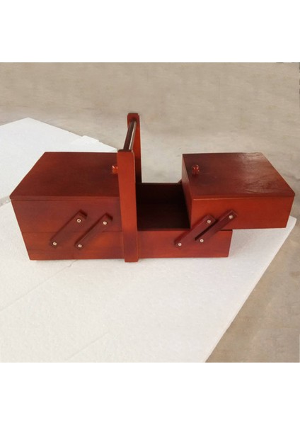 Kırmızı Stil Ahşap Dikiş Kutusu Iplik Veya Dikiş Kiti Ev Dikiş Sepeti Organizatör (Yurt Dışından) fırsatları