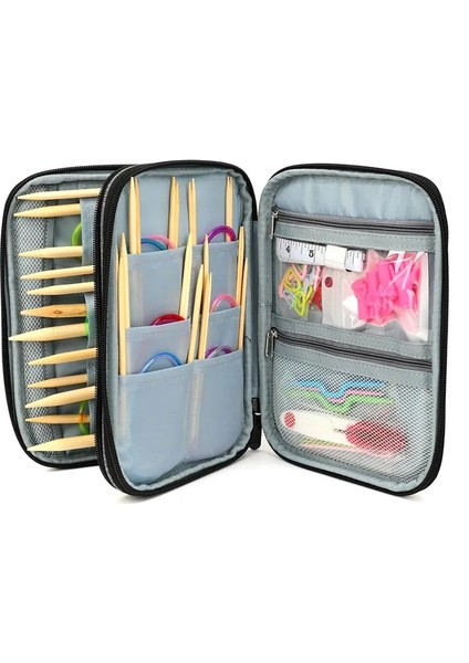 Koyu Haki Stili Koknıt Boş Örgü Iğneleri Kılıf Seyahat Depolama Organizatör Yuvarlak Örgü Iğneleri ve Diğer Aksesuarlar Için Saklama Çantası (Yurt Dışından) modelleri