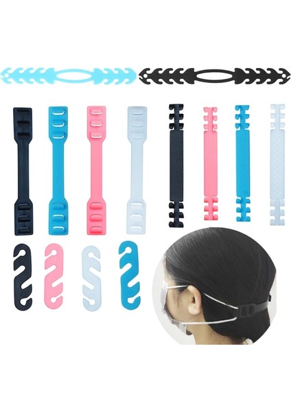 Type 1 Black Style 10 Parça Adet Yüz Maskesi Kulak Kancaları Uzatma Tokası Ayarlanabilir Kaymaz Maske Kulak Koruma Uzatma Kancası Maskeleri Toka Tutucu (Yurt Dışından) fiyatları