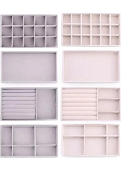 Gri 18 Izgara Stili Kadife Dıy El Sanatları Aksesuarları Takı Yüzük Takı Ekran Organizatör Kutusu Tepsi Tutucu Küpe Mücevher Saklama Kutusu Vitrin (Yurt Dışından) fiyatları