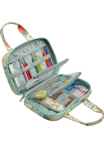 11.02X7.48X1.97IN Stili Örgü Bez Çanta Mükemmel Boyutlu Iplik ve Tığ Saklama Çantası Tığ Çanta Örgü Alet Kabı Taşınabilir Dikiş Aksesuarı (Yurt Dışından) fiyatları