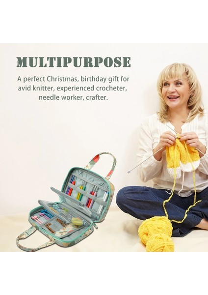 11.02X7.48X1.97IN Stili Örgü Bez Çanta Mükemmel Boyutlu Iplik ve Tığ Saklama Çantası Tığ Çanta Örgü Alet Kabı Taşınabilir Dikiş Aksesuarı (Yurt Dışından) indirimleri