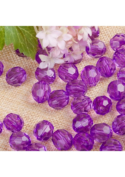 07 Kraliyet Mor Tarzı 8mm 300 Adet El Sanatları Karalama Defteri Dekorasyonu Için Yönlü Şeffaf Boncuklar Dıy Giyim Dikiş El Sanatları Malzemeleri (Yurt Dışından)