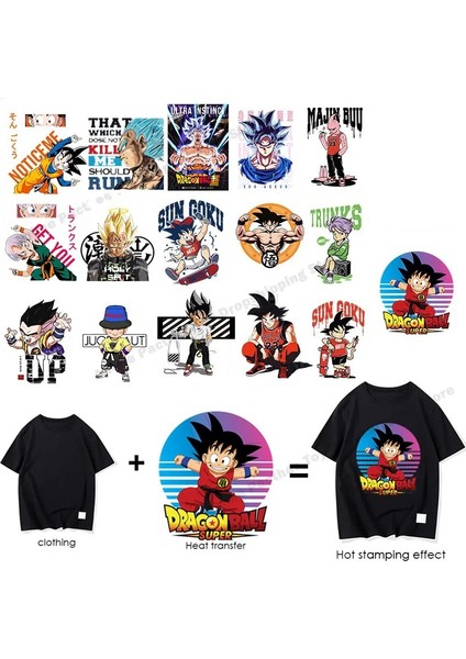 Siyah Nikel Tarzı Dragon Ball Z Goku Giyim Için Yamalar Isı Transferi Anime Giysiler Için Çıkartmalar Demir On Yamalar Erkekler Için Giysiler Için Özel (Yurt Dışından)