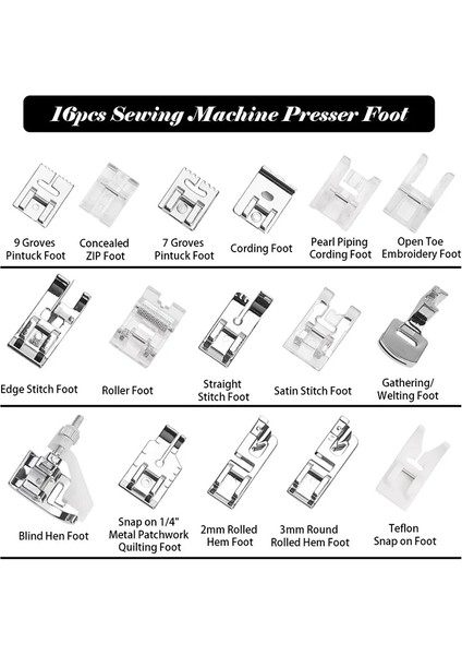 Ewing Makinası Baskı Ayağı Seti Kutulu Brother Singer Janom Dikiş Makinaları Ayak Aletleri Aksesuar Dikiş Aleti (Yurt Dışından) modelleri