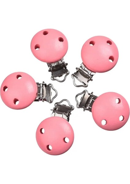 A-03 Tarzı 5 Adet Bebek Emzik Klipsleri Ataşesi Sucette Bebek Renkli Emzik Klipsi Ahşap Ataşesi Sucette Emzik Hoders (Yurt Dışından)