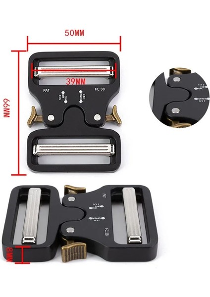 Siyah-M Stili 39MM-1 Adet mm Alaşım Hızlı Yan Serbest Bırakma Tokası Erkek Açık Taktik Kemer Tokaları Kafa Dıy Elbise Dokuma Kayış Açık Havada Aksesuar (Yurt Dışından)