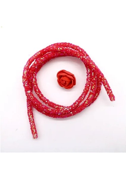 Kırmızı Stil Reyards 6mm Glitter Rhinestones Sequins Süslemeler Yumuşak Tüp Kordon Halat Dizeleri Dıy Konfeksiyon Ayakkabı Parti Dekorasyon Düğün (Yurt Dışından)