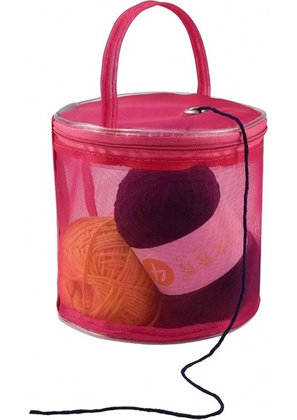 Gül Kırmızı S Stili Taşınabilir Örgü Dokuma Yuvarlak Çantalar Hafif Yün Saklama Çantası Organizatör Iplik Tığ Örgü Sepetleri Giyim Depolama (Yurt Dışından)