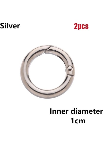 1cm Gümüş 2 Adet Tarzı Halka Tokalar Çanta Kemer Tokaları El Çantaları Klipsler Dış Mekan Karabina Geçmeli Şişe Kancaları Kamp Yürüyüşü Alaşım Kancalar Aksesuarlar (Yurt Dışından)
