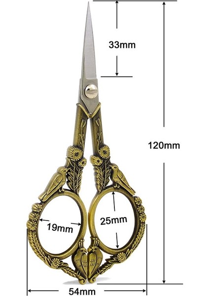 Şerit Tarzı Paslanmaz Çelik Vintage Ors Kuş Çiçek Dikiş Retro Nakış Ors Kısa Kumaş Kesici Iplik Makası (Yurt Dışından) fiyatları