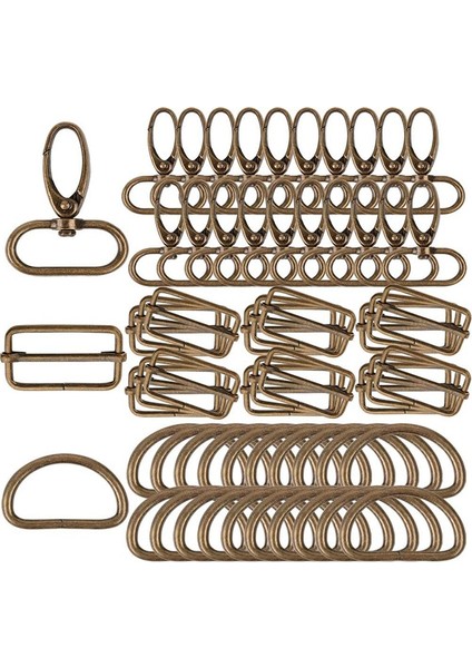 Altın Tarzı Dikdörtgen Ayarlayıcı Triglides Slaytlar Toka D Halkaları ve Döner Snap Kancaları Çanta Dıy Aksesuarları Için Tri-Glide Tokaları (Yurt Dışından)