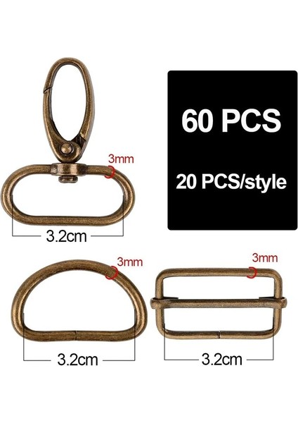 Altın Tarzı Dikdörtgen Ayarlayıcı Triglides Slaytlar Toka D Halkaları ve Döner Snap Kancaları Çanta Dıy Aksesuarları Için Tri-Glide Tokaları (Yurt Dışından) fiyatları