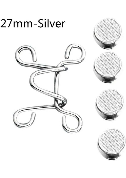 27MM-GÜMÜŞ Tarzı mm Çivisiz Bel Tokası Slimmer Ayarlanabilir Çıkarılabilir Snap Düğmesi Bel Kapanış Artefakt Pantolon Giyim Dikiş Aksesuarları (Yurt Dışından)