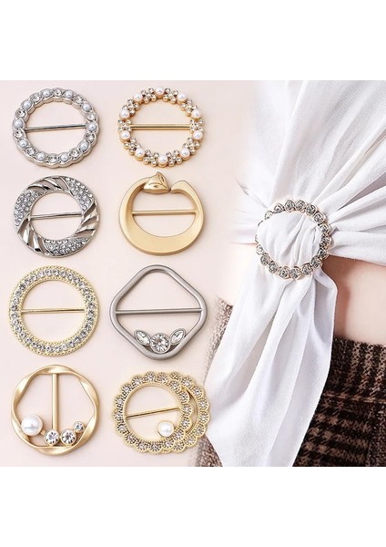 S3 Stili Moda Köşe Etek Bel Düğümlü Inci Düğme High-End Gömlek T-Shirt Ipek Eşarp Dekoratif Sabit Toka Aksesuarları (Yurt Dışından) fiyatları