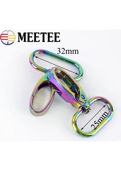 Siyah Stil 25 mm Meetee mm Çanta Askı Kanca Toka Metal Döner Istakoz Sanp Toka Dıy Dokuma Kanca Anahtarlık Tetik Tokaları Aksesuar (Yurt Dışından)