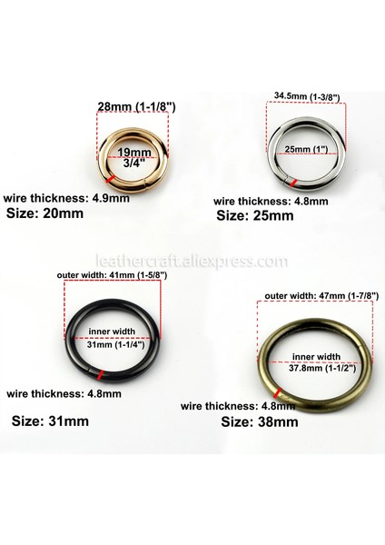 Bronz Tarzı 31 mm 1 x Katı Metal Açık Uçlu O Halka Kemer Tokası Deri El Sanatları Konfeksiyon Çanta Askısı Donanım Aksesuarları Daha Fazla Boyut Kalınlığı (Yurt Dışından) modelleri