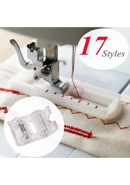 8-A Stili Yazın 17 Stil Ev Dikiş Makineleri Parça Aksesuarları Ayak Baskısı Düz ​​dikiş Overlok Deri Rulo Hemming Ev Gereksinimleri (Yurt Dışından) fiyatları