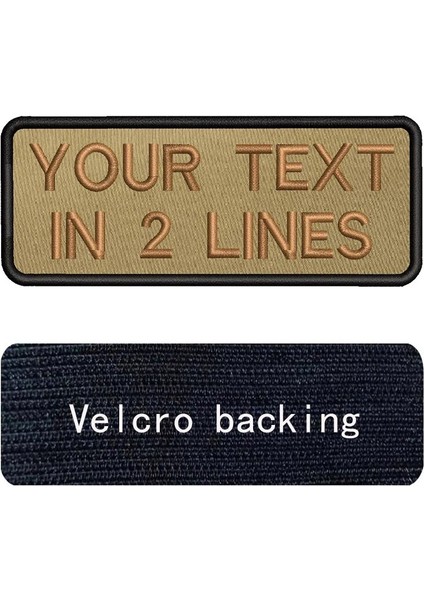 Kahverengi-Velcro Tarzı 10X4CM Haki Arka Plan Kahverengi Nakış Özel Ad Metin Yama Çizgili Rozeti Demir On Veya Velcro Destek Yamaları (Yurt Dışından)