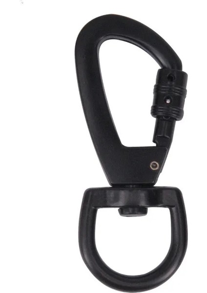 Siyah Stil Açık Anahtarlık Pet Tasma Kanca Aksesuarları Için Döner Döner Halkalı Çok Fonksiyonlu D-Tipi Toka Otomatik Kilitleme Karabina (Yurt Dışından)