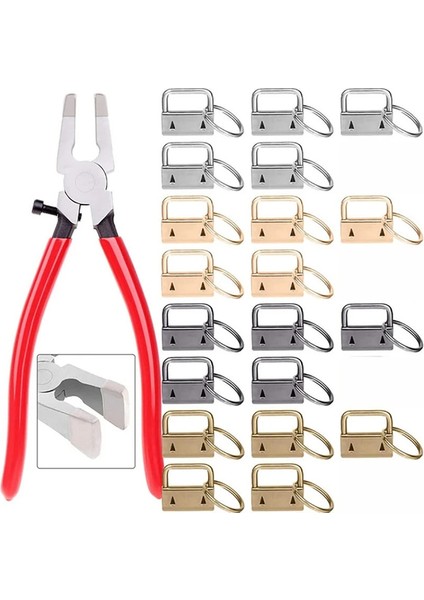 Pense Tarzı ile 20 Adet Pcs Dokuma Kuyruk Klipsi Anahtarlık Donanım Anahtarlık Bölünmüş Yüzük Bilek Bilekleri Için Alet Pensesi ile Pamuk Kuyruk Klipsi (Yurt Dışından)