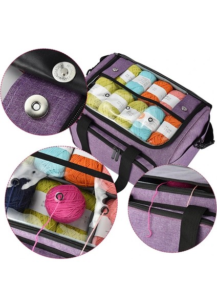 Bir Stil Taşınabilir Örgü Çanta Yün Tığ Kancaları Iplik Iplik Saklama Çantası Dikiş Iğneleri Organizatör Dikiş Aksesuarları (Yurt Dışından) fiyatları