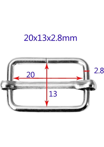 20X13MM Tarzı Metal Ayarlanabilir Dikdörtgen Tri-Glides Tel-Şekilli Makaralı Halka Kemer Şerit Toka Sırt Çantası Evcil Hayvanlar Için Yaka Aksesuarları (Yurt Dışından)