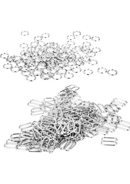 Demir 8 Şekilli Iç Çamaşırı Ayarlanabilir Dikiş Sütyen Yuvarlak Yüzük Tokalar Gümüş (Yurt Dışından)