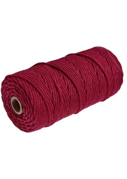 Şarap Kırmızısı Tarzı 3mm Pamuk Kordon Renkli Halat Kordon Bej Bükülmüş Makrome Kordon Dize Dıy Craft Ev Tekstili Düğün Dekoratif Tedarik 110 Yards (Yurt Dışından)
