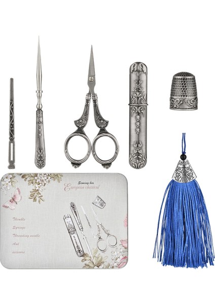 Kutu Stili ile Gümüş Nakış Veya Kiti Avrupa Antika Eski Dikiş Kiti Komple Vintage Dikiş Alet Seti Oya Dıy Craft Için (Yurt Dışından) fiyatları
